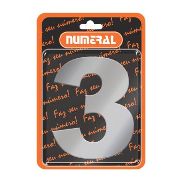 Imagem de Placa ACM Aço Escovado - Numeral | N° 3