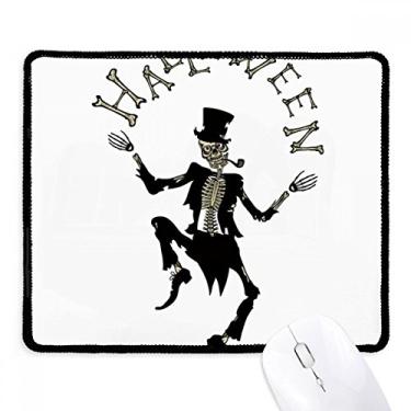 Imagem de Mouse pad Halloween Ghost Fear Skull com borda costurada Tapete de borracha para jogos