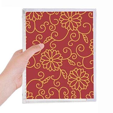 Imagem de Caderno chinês estilo japonês com estampa de flores asiáticas e folhas soltas para diário recarregável