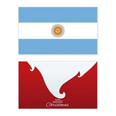 Imagem de Bandeira Nacional da Argentina com a América do Sul, Feriado, Feliz Natal, Cartão de Parabéns, Mensagem de Letras de Natal
