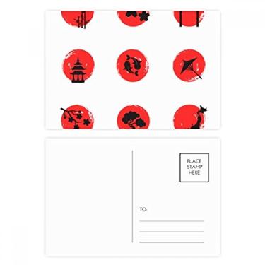 Imagem de Mapa da cultura japonesa, conjunto de cartão postal abstrato, cartão de felicitações de aniversário