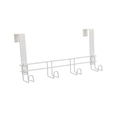 Imagem de Suporte para porta e parede 4 Ganchos Plus, Metaltru, Branco com Branco