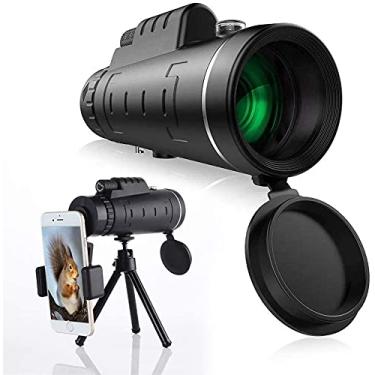 Imagem de Telescópio monocular 40x60 Prisma de alta potência Monocular HD Dual Focus Scope portátil à prova d'água à prova de neblina com suporte para smartphone e tripé para observação de pássaros, acampamento e viagem