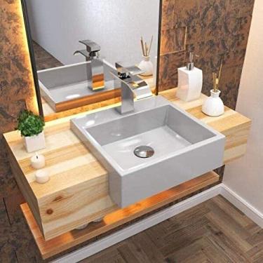 Imagem de Cuba de Semi Encaixe para Banheiro XQ395 Quadrada Compace