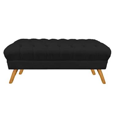 Imagem de Puff Decorativo Retrô Paris Capitonê 1 Metro Pé Palito Suede Preto - LM DECOR