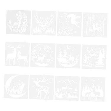 Imagem de TEHAUX 12 Unidades Suprimentos Para Desenho Em Estêncil Deer Painting Stencils Modelo De Estênceis De Álbum De Recortes Stencils for Painting Página De Recados Animal Plástico