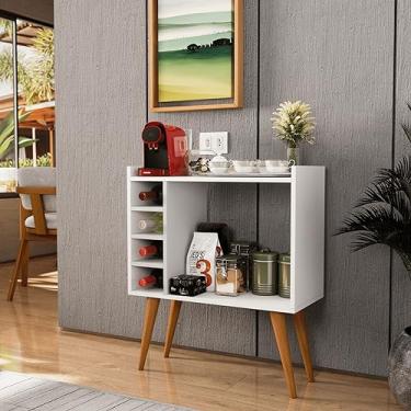 Imagem de Aparador com Adega Bar Cantinho do Café Pés Palito Retrô Berlim - Branco