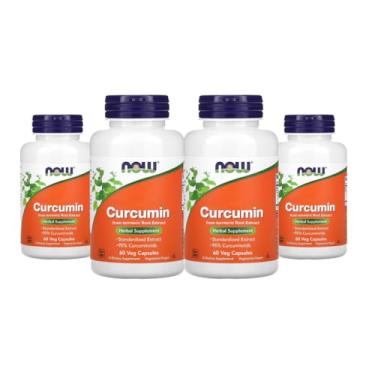 Imagem de Now Foods Curcumina Açafrão da India 665mg 60 Veg caps 4 unidades Produto Importado