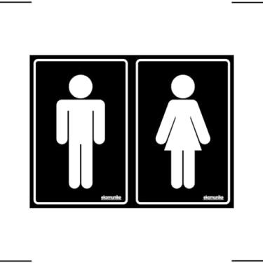 Imagem de Placa De Sinalização Banheiro Masculino/Feminino 20x15 Ekomunike - A-467 F9e