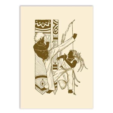 Imagem de Placa Decorativa A4 Capoeira Luta Berimbau Decoração Poster