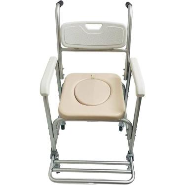 Imagem de Cadeira de Banho em Alumínio Com Rodas Até 100kg Modelo S40 Supermedy