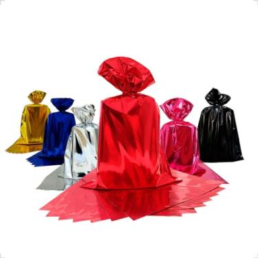 Imagem de Saco de presente metalizado 30x44 com 50 unidades (Vermelho)