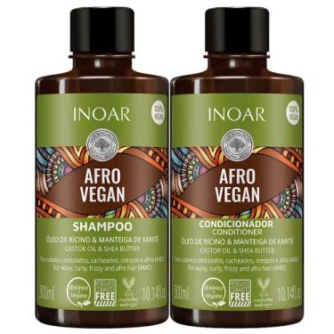 Imagem de Shampoo + Condicionador Cachos Afro Vegan Inoar 300ml