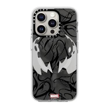 Imagem de CASETiFY Capa transparente para iPhone 15 Pro [Homem-Aranha Co-Lab/Não amarela/Proteção contra quedas de 2 metros/Compatível com Magsafe] - Máscara Venom - Transparente