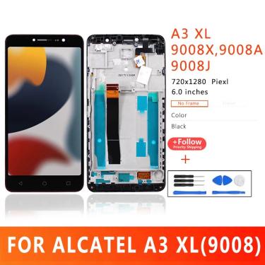 Imagem de 6.0 polegada de qualidade premium lcd para alcatel a3 xl 9008x 9008a 9008j tela toque display para