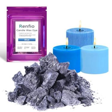 Imagem de Renfio Tintura de vela, 60 g, corante azul para cera de soja, corante de cera altamente concentrado para fabricação de velas, blocos a granel, velas coloridas tealight, corantes, chips, kit de