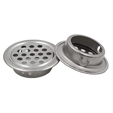 Imagem de 50 peças de saídas de ar 29 mm Circular Soffit Vent aço inoxidável ventilação redonda malha furo grelha para cozinha, banheiro, armários, guarda-roupas, armários de sapatos, armários diversos (plano,