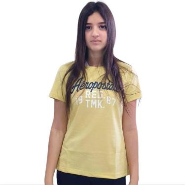 Imagem de Camiseta Aeropostale REG. 1987 TMK. Feminino Amarelo-Feminino