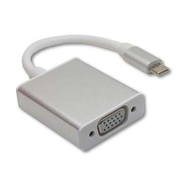 Imagem de Sonilco Cabo adaptador universal USB C para VGA 1080P compatível com Samsung S20 Series, Z Fold, Galaxy Note, Galaxy Tab, Apple MackBook Thunderbolt 3 (adaptador branco prata)