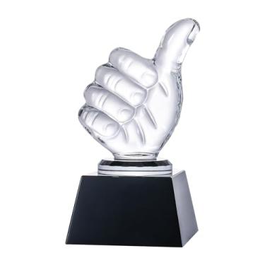 Imagem de LONGWIN Prêmio Crystal Thumbs Up Trophy, Troféu Vencedor em Branco para Eventos Esportivos/Competição, Troféu Engraçado de Participação para Show de Talentos/Lembranças de Festa, Presentes de