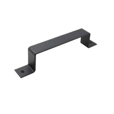 Imagem de Maçaneta de porta de celeiro simples, porta deslizante rústica, maçaneta de puxar, aço carbono preto, portão de madeira resistente, hardware vintage, estilo C 196 mm