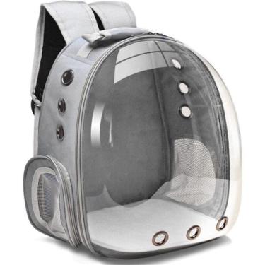 Imagem de Mochila Pet Visão Panorâmica Astronauta Dog Gato Cão - Cinza
