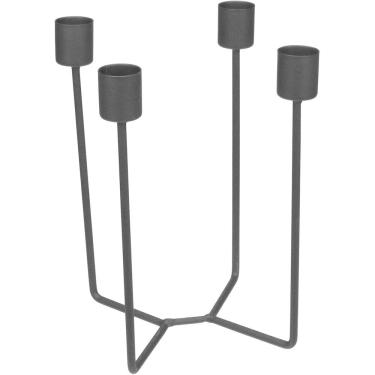 Imagem de CASTIÇAL PORTA VELA DECORATIVO HOME&CO 4 VELAS METAL 20x13x13cm PRETO