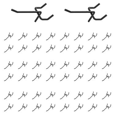 Imagem de Yauhar Conjunto sortido de 50 peças de ganchos de quadro de 5 cm/5 cm, ganchos de placa de metal com passo de orifício de 2,5 mm, gancho para pendurar na parede com diâmetro de 4 mm para organização