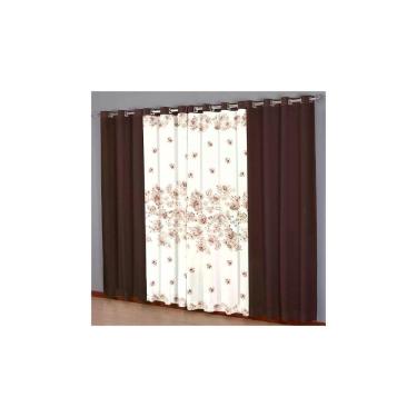Imagem de Cortina para Varão Sultan 300x250 cm Realce Top Horto Marrom