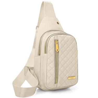 Imagem de Aisijimo Bolsa tiracolo pequena para mulheres e homens, mochila tiracolo casual, 801-bege, Small, Mochilas Sling