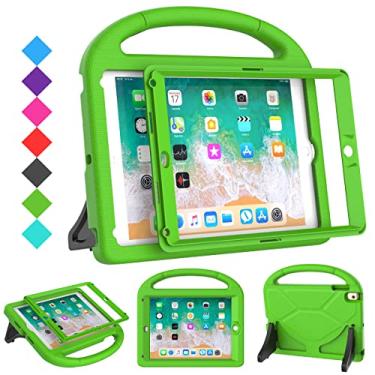 Imagem de SUPLIK Capa infantil para iPad 5ª/6ª geração (9,7 polegadas, 2017/2018), iPad Air 2/1 e Pro 9,7 com protetor de tela, capa protetora durável com suporte para Apple iPad 5/6 Gen, verde