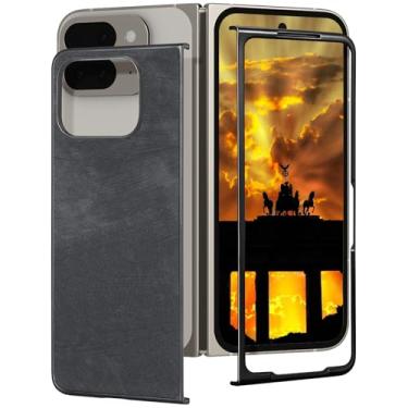 Imagem de Ephoou Capa para Google Pixel 9 Pro Fold 5G, PC rígido, ultrafina, resistente a arranhões, antiimpressões digitais, capa de couro fina para Google Pixel 9 Pro Fold. TP-Preto