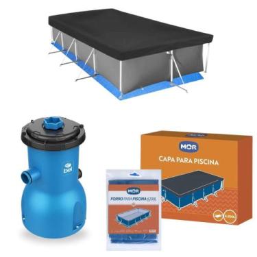 Imagem de Kit Capa E Forro Para Piscina 6200 L Mor + Bomba Filtrante 110V 3028 L