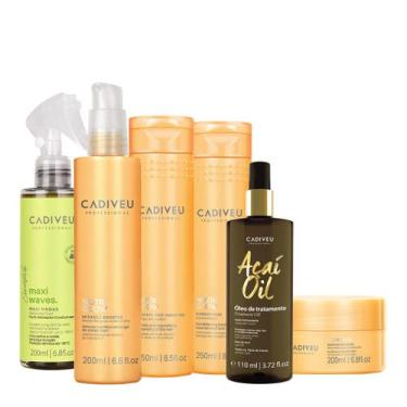 Imagem de Kit Cadiveu Professional Nutri Glow Shampoo Condicionador Máscara Fluí