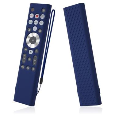 Imagem de AKSHFETH Capa de silicone para controle remoto Hisense ERF6A80 capa protetora para controle remoto compatível com Hisense Class U8 Series 4K UHD TV Google Smart TV Remote (azul escuro)