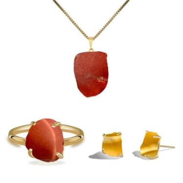 Imagem de Conjunto Natura Mocaíta - Cristal Natural, Prata 925