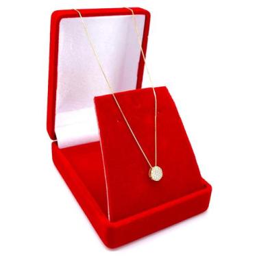 Imagem de Corrente Feminina 40cm De Ouro 18k E Pingente Ponto De Luz - DR Joias