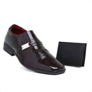 Imagem de Sapato social masculino vegas store original, Marrom, 42