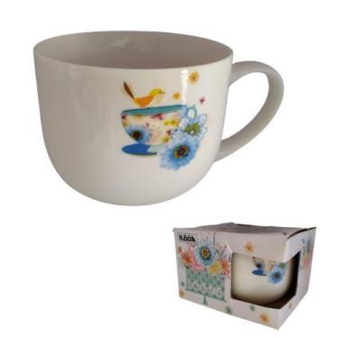 Imagem de Caneca de porcelana com caixa de presente decorada 470ml - Rocie,  Bol
