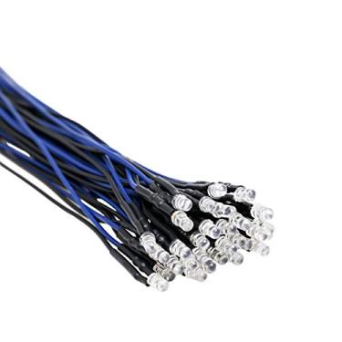 Imagem de EDGELEC 30 peças de luzes LED azuis de 12 volts 3 mm com diodos emissores de diodos pré-cabeados 20.1 cm DC 12v luz LED lente clara pequenas lâmpadas LED