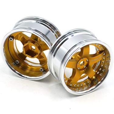 Imagem de 2pcs RC 1/10 Aluminum On Road Wheel Rims Hex 12mm Adjustable Offset Silver/Gold Color Fit for 1:10 RC On Road Drift Touring Street Car Tire Tyre