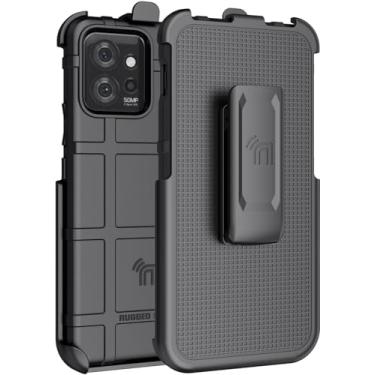 Imagem de Nakedcellphone Capa tipo coldre para Motorola ThinkPhone, capa protetora resistente Special Ops Armor e clipe de cinto [catraca rotativa] - Preto