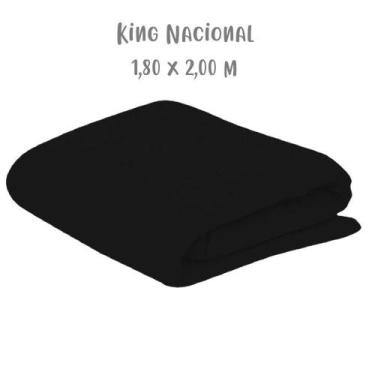 Imagem de Lençol de Elástico Avulso King Nacional 1,80 x 2,00m Preto Arrumadinho