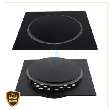Imagem de Ralo Banheiro Inteligente Click 15x15cm Preto Cód. 9916 - Malu Metais