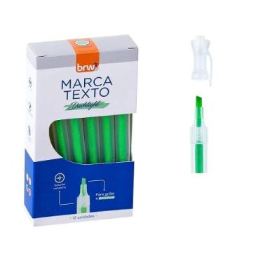 Imagem de Caixa Marca Texto Fluorescente Transparente 12 Unidades BRW, Verde