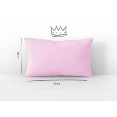 Imagem de Fronha Avulsa Travesseiro King 50x90 Cm Malha Rosa Arrumadinho Enxovai