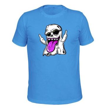Imagem de Camiseta Plus Size Algodão Malha 30.1 Lingua Fantasma - Surprass, Azul