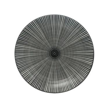 Imagem de Prato Sobremesa 19,5cm Stripe Preto em Cerâmica PCLN219PT - Hauskraft