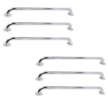 Imagem de Barra de Apoio 70cm Inox Kit 6 Unidades Suporte Gestante Idoso Deficie