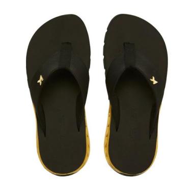 Imagem de Chinelo Sandália kenner Rakka DBU Original, Preto, Dourado, 38
